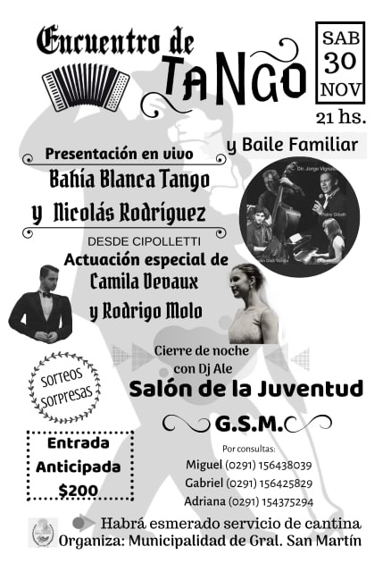 Tango y baile familiar en Gral. San Martín